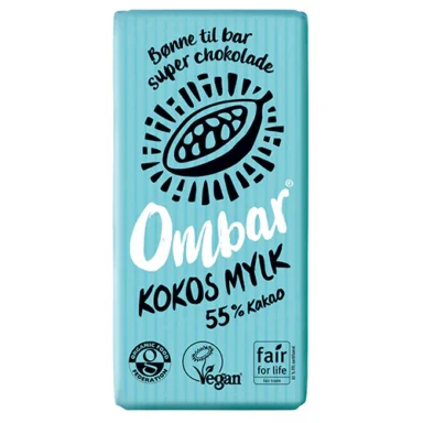Vegansk kokosmjölkschoklad – Ombar 55 %