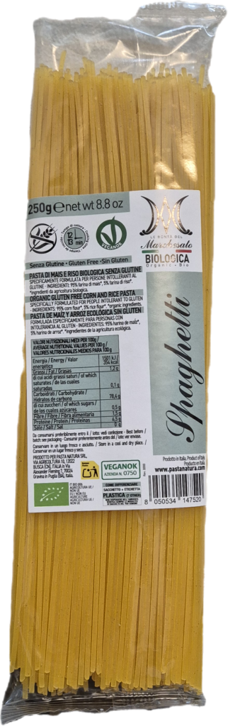 Glutenfri pasta av majs och ris ekologisk 250 g