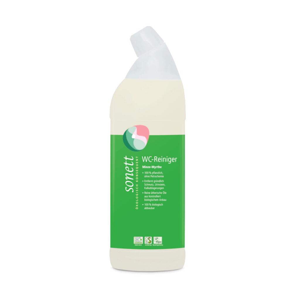 Sonett WC-rengöring Mint 750ml – frisk ekologisk toalettrengöring med äkta pepparmyntsolja.