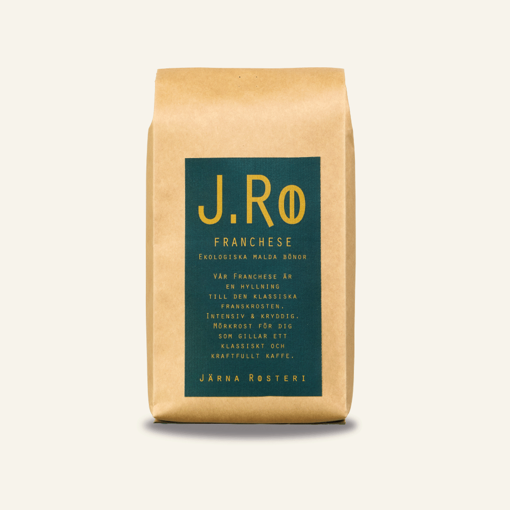 J.Ro Franchese ekologiskt malt kaffe 450 g – mörkrostad franskrost från Järna Rosteri